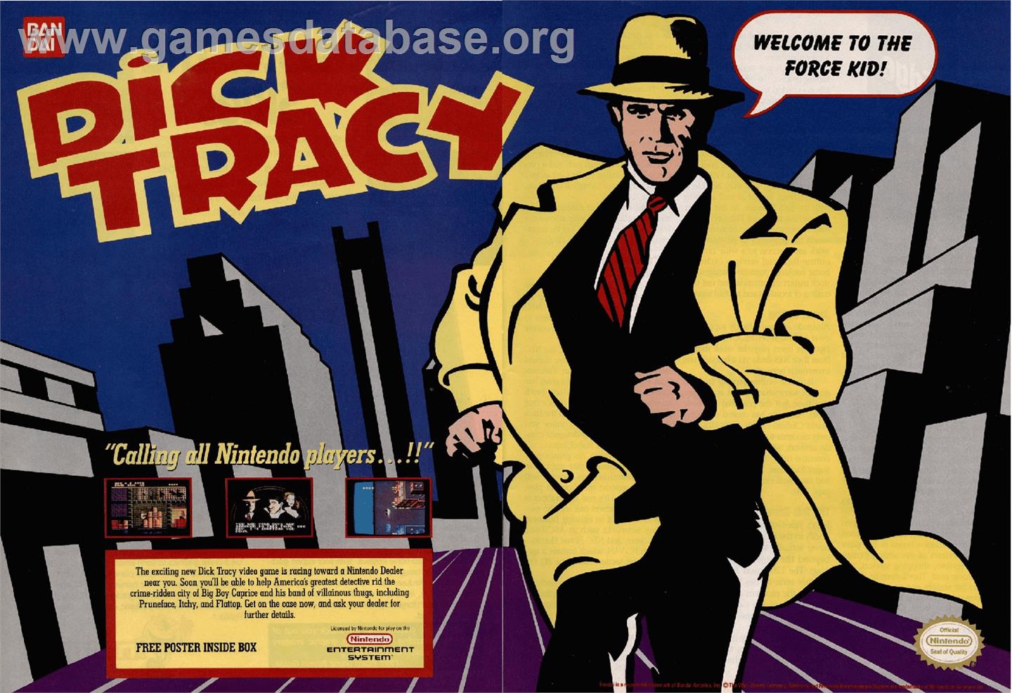 Dick Tracy - Sega Genesis - Artwork - Advert