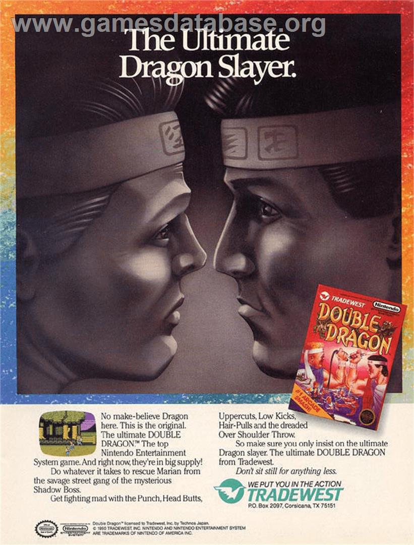 Double Dragon - Nintendo NES - Artwork - Advert