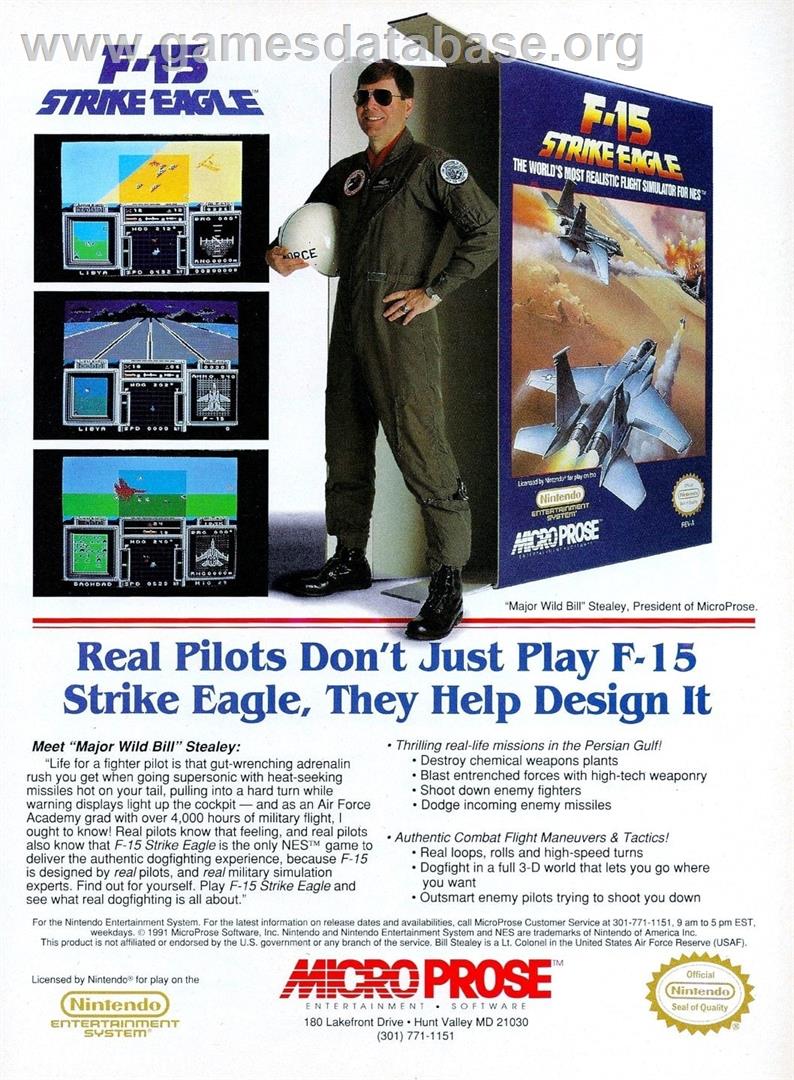 F-15 Strike Eagle - Nintendo NES - Artwork - Advert