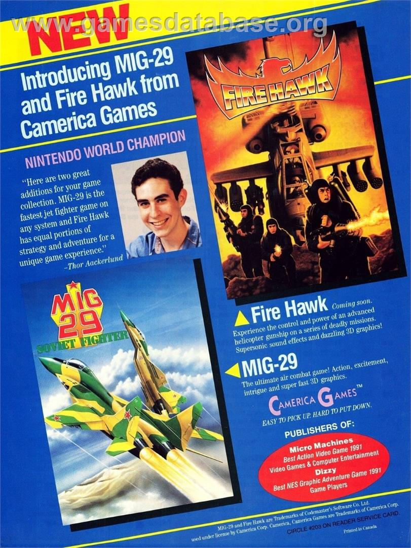 Fire Hawk - MSX 2 - Artwork - Advert