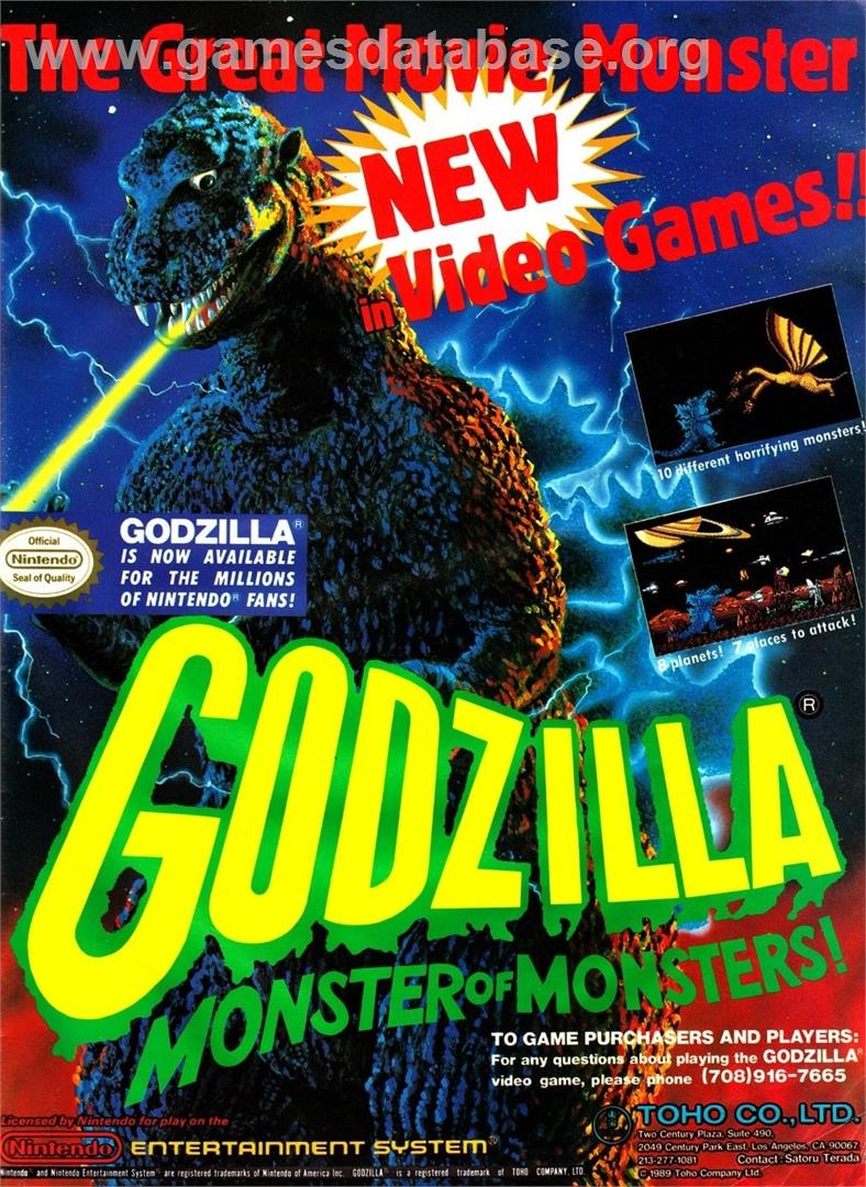 Godzilla - Monster Of Monsters - Nintendo NES - Artwork - Advert