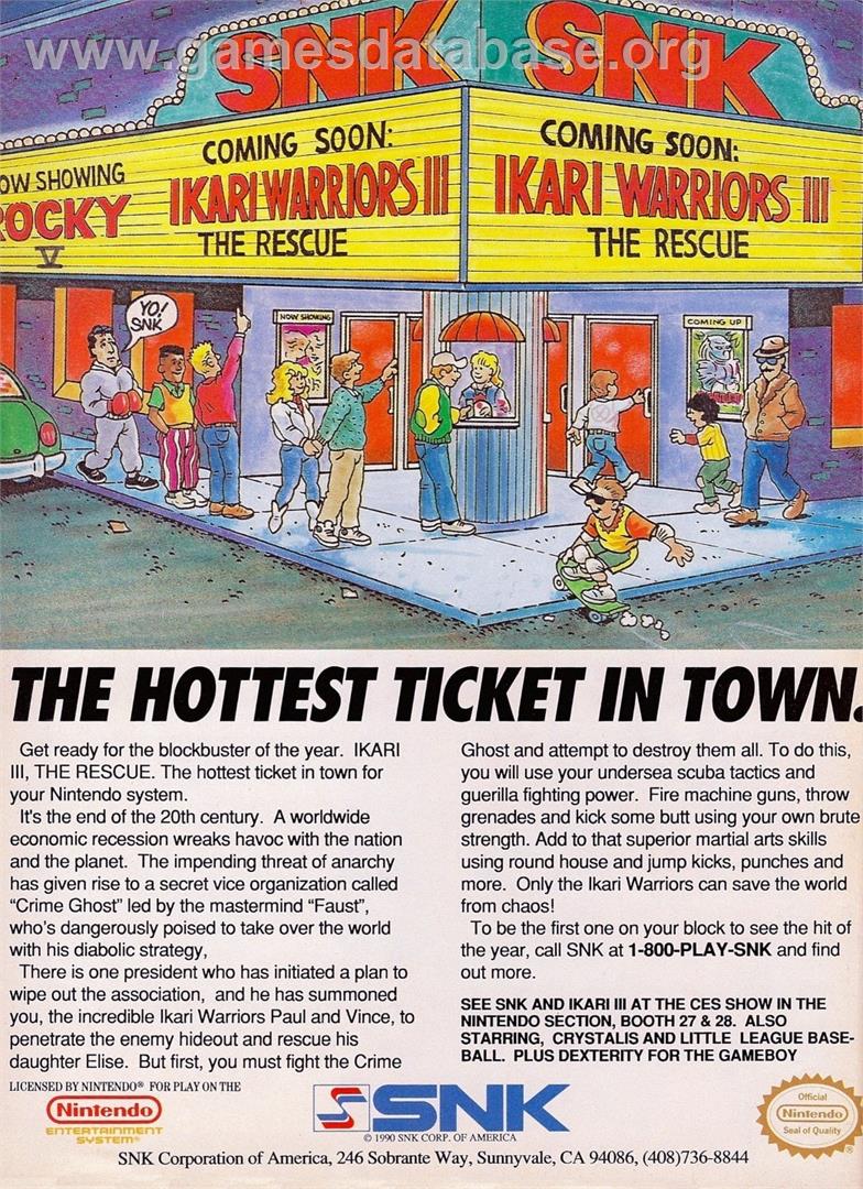 Ikari 3 - The Rescue - Commodore 64 - Artwork - Advert