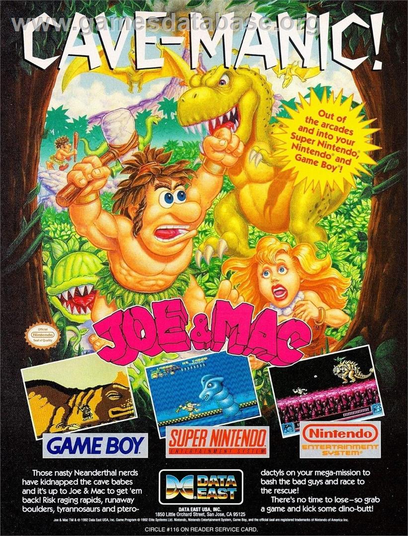 Joe & Mac: Caveman Ninja - Nintendo SNES - Artwork - Advert