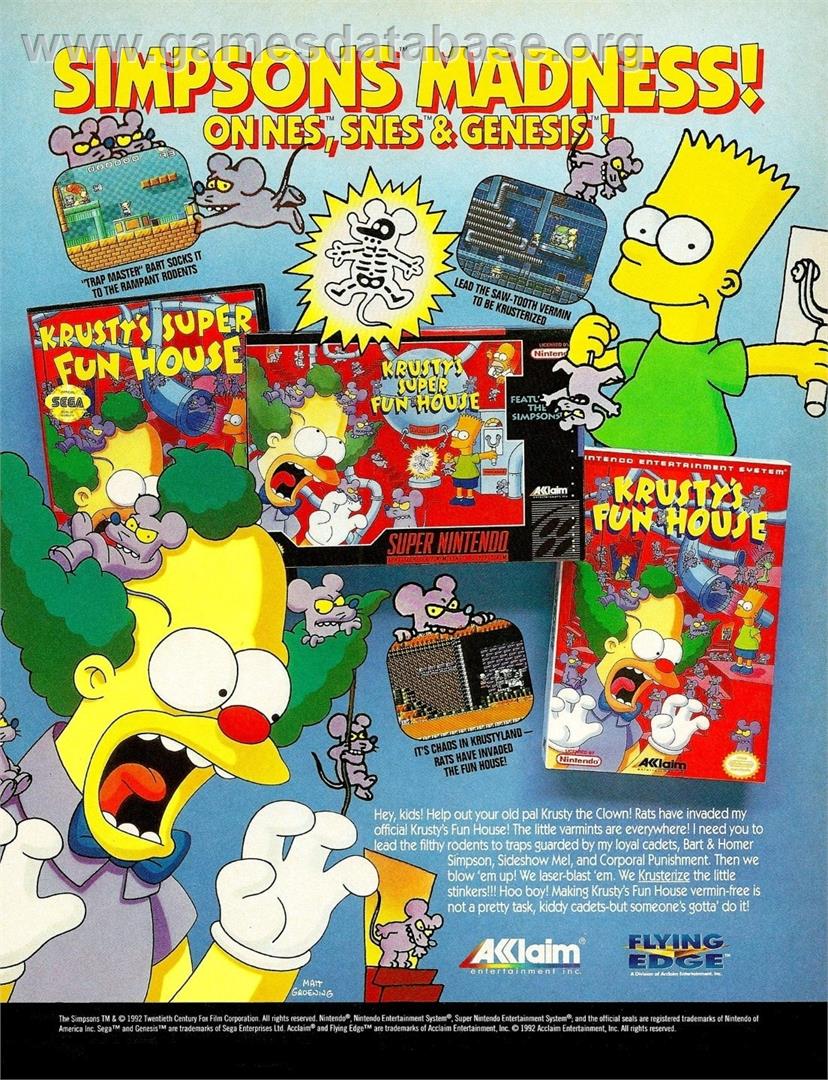 Krusty's Fun House - Commodore Amiga - Artwork - Advert