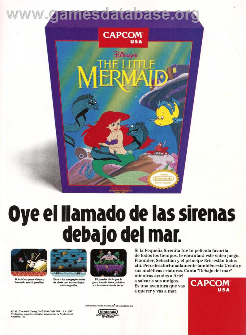 Little Mermaid - Nintendo NES - Artwork - Advert