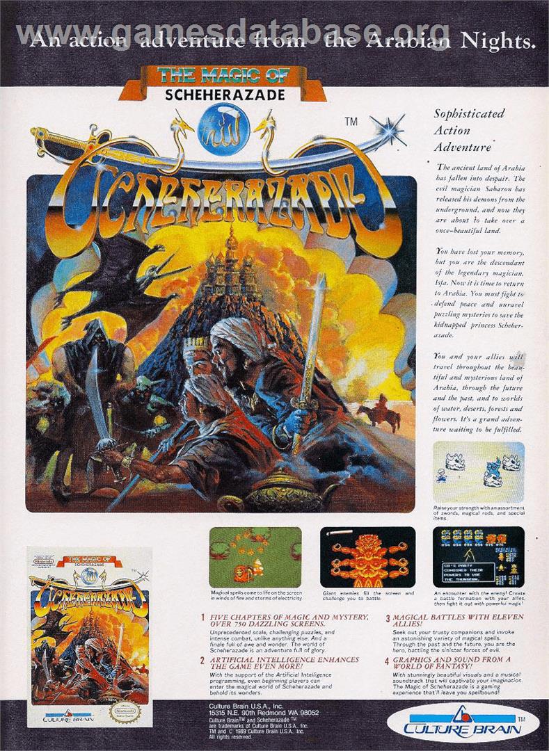 Magic of Scheherazade - Nintendo NES - Artwork - Advert