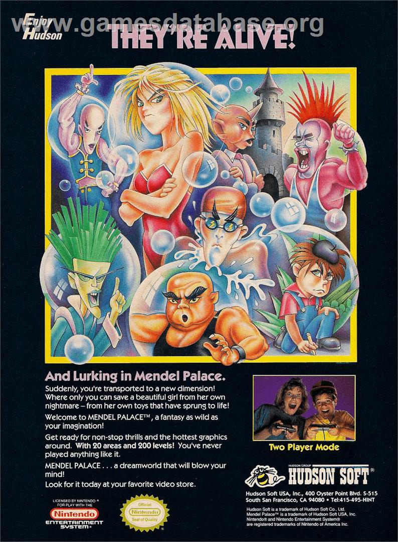 Mendel Palace - Nintendo NES - Artwork - Advert