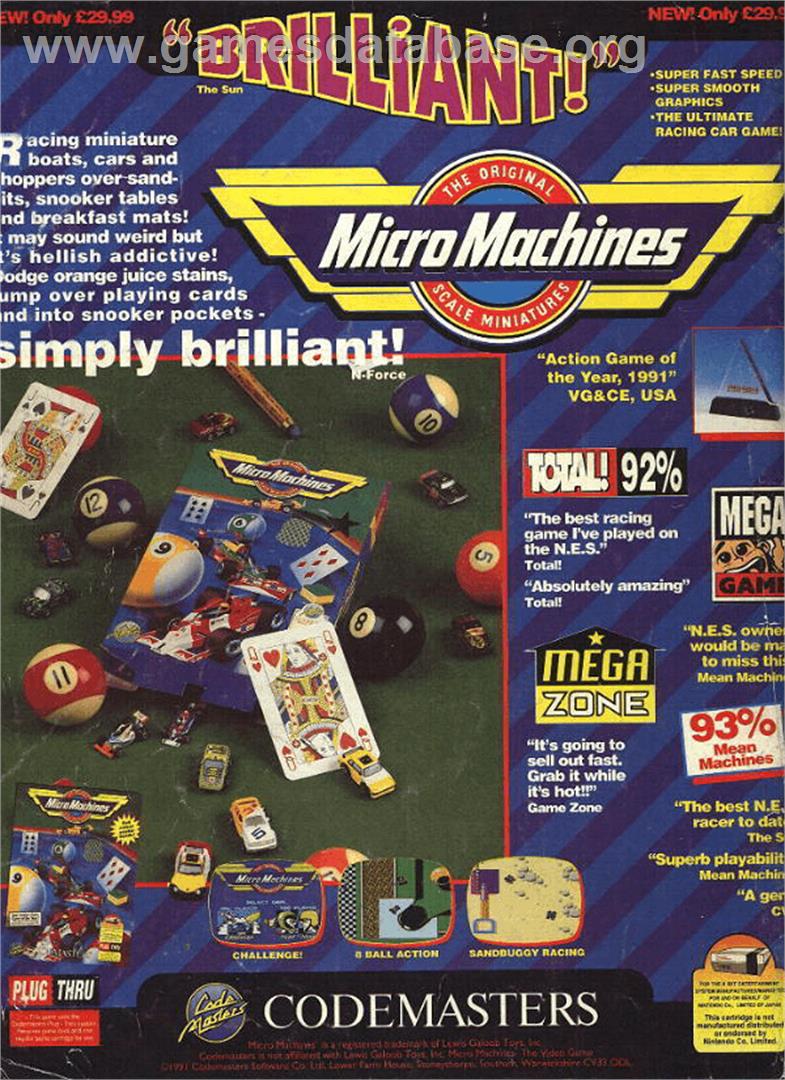 Micro Machines - Sega Master System - Artwork - Advert