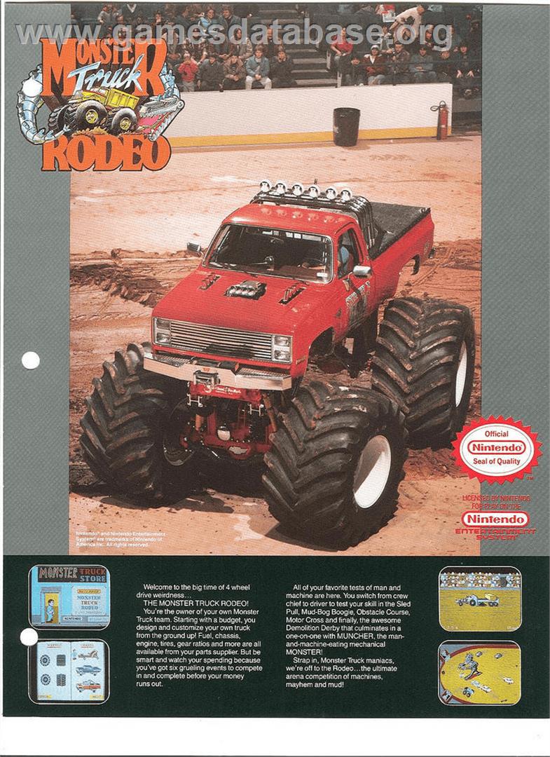 Monster Truck Rally - Nintendo NES - Artwork - Advert