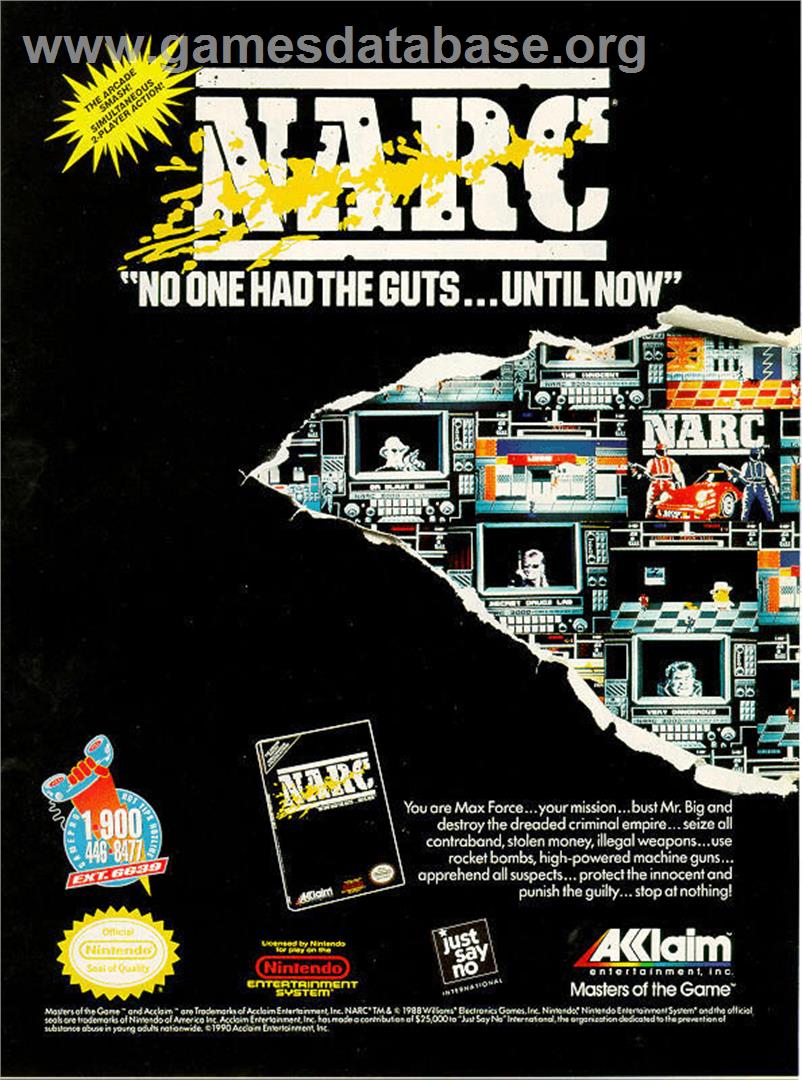 Narc - Nintendo NES - Artwork - Advert
