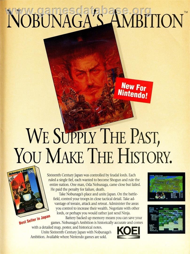 Nobunaga's Ambition - Nintendo Wii U - Artwork - Advert