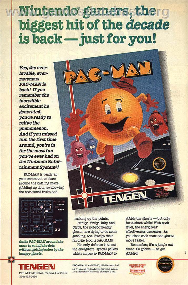 Pac-Man - Nintendo NES - Artwork - Advert