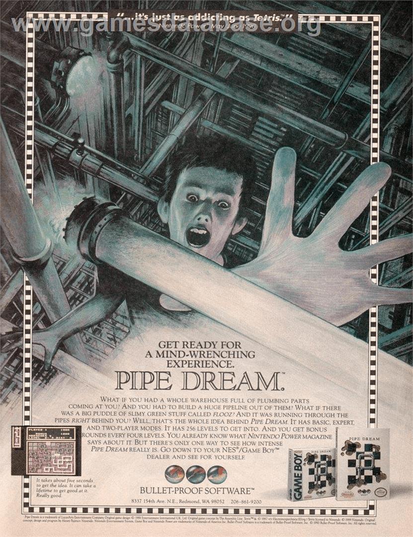 Pipe Dream - Arcade - Artwork - Advert