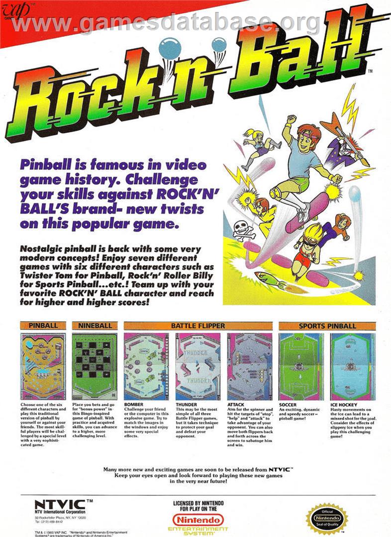 Rock 'n Ball - Nintendo NES - Artwork - Advert