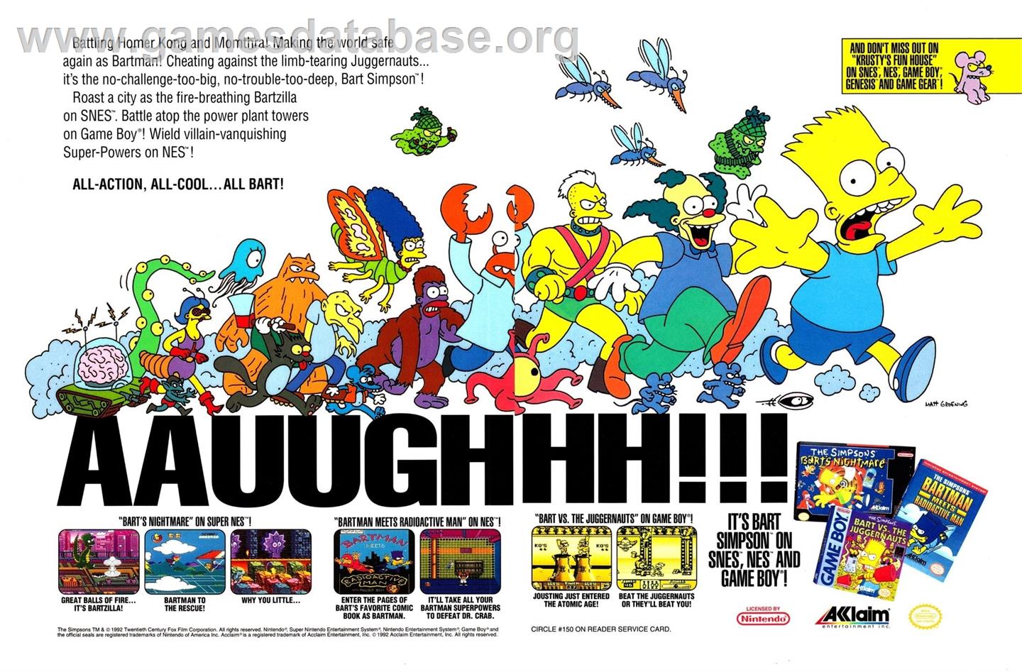 Simpsons: Bartman Meets Radioactive Man - Nintendo NES - Artwork - Advert