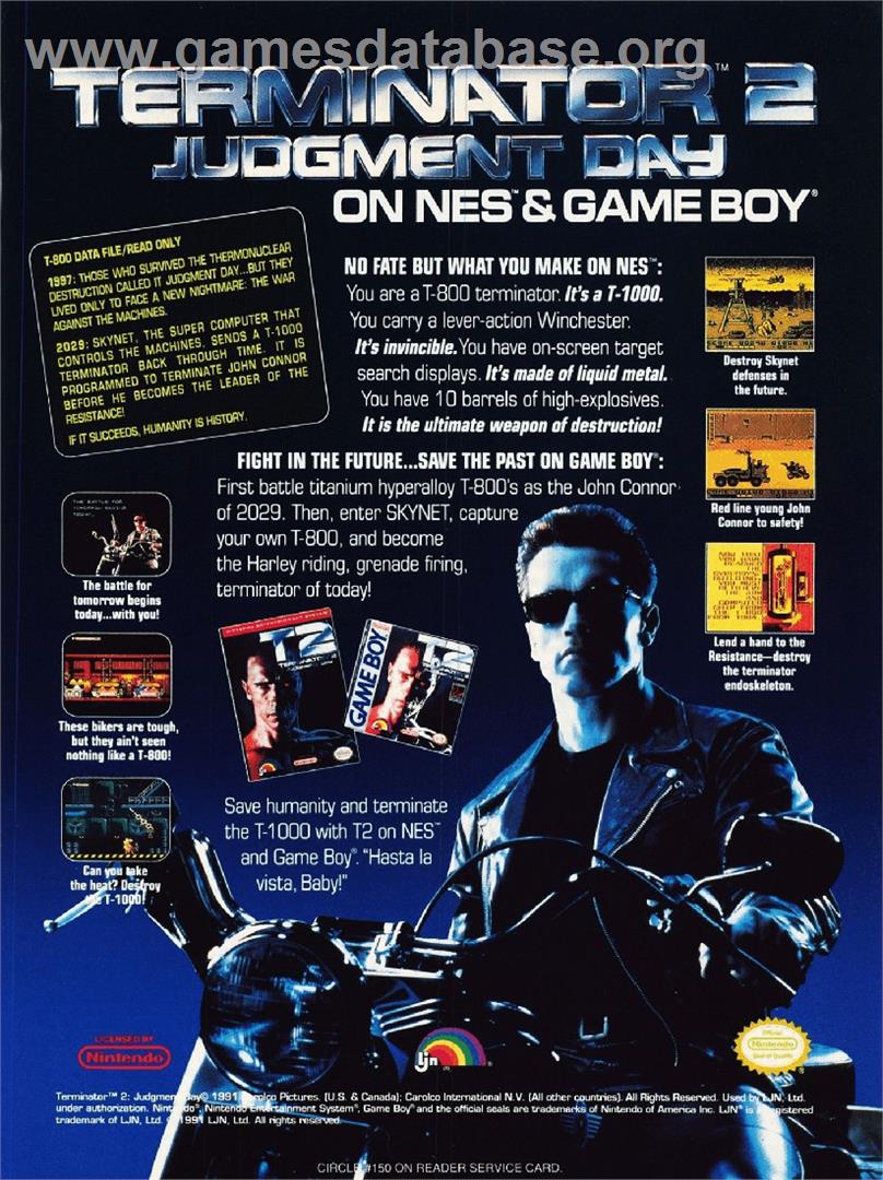 Terminator 2 - Judgment Day - Nintendo NES - Artwork - Advert