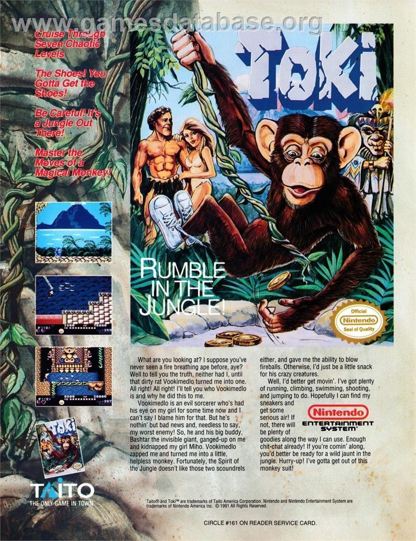 Toki - Nintendo NES - Artwork - Advert
