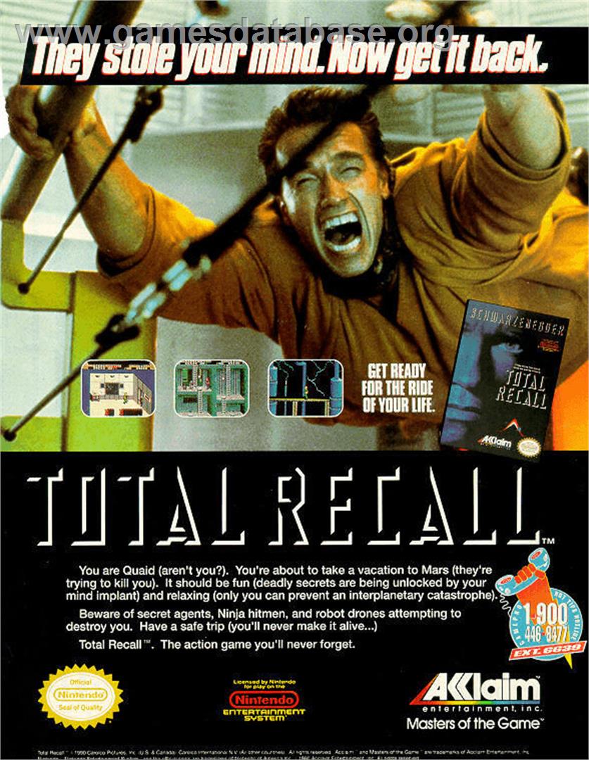 Total Recall - Commodore Amiga - Artwork - Advert