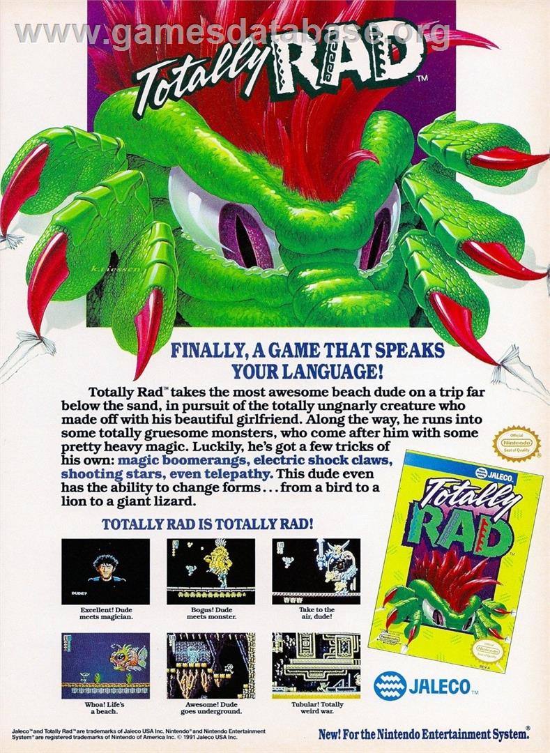 Totally Rad - Nintendo NES - Artwork - Advert