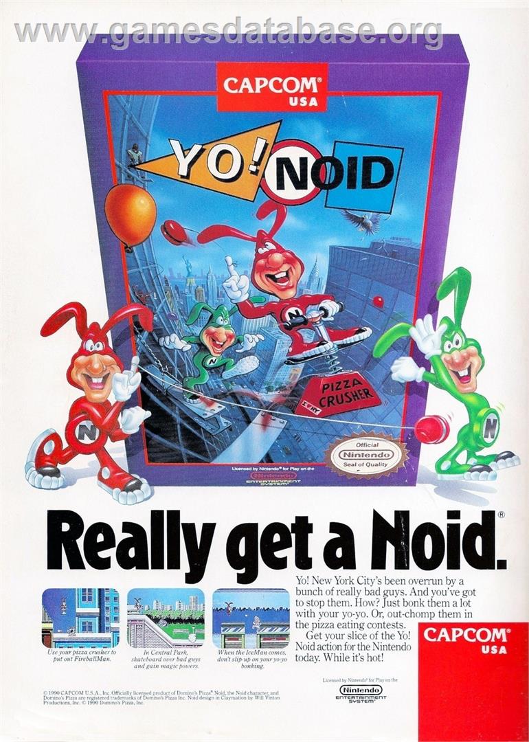 Yo! Noid - Nintendo NES - Artwork - Advert
