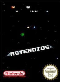 Box cover for Asteroids on the Nintendo NES.