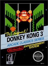 Box cover for Donkey Kong 3 on the Nintendo NES.