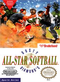 Box cover for Dusty Diamond's All-Star Softball on the Nintendo NES.