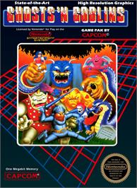 Box cover for Ghosts'n Goblins on the Nintendo NES.