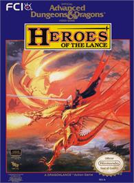Box cover for Heroes Of The Lance on the Nintendo NES.