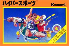 Box cover for Hyper Sports on the Nintendo NES.