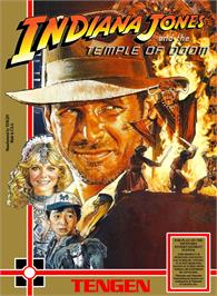 Box cover for Indiana Jones And The Temple Of Doom on the Nintendo NES.