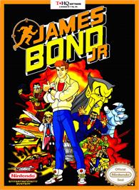 Box cover for James Bond Jr. on the Nintendo NES.