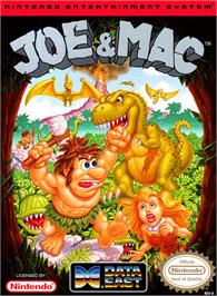 Box cover for Joe and Mac - Caveman Ninja on the Nintendo NES.