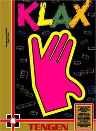 Box cover for Klax on the Nintendo NES.