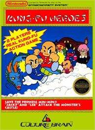 Box cover for Kung-Fu Heroes on the Nintendo NES.