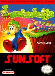 Box cover for Lemmings on the Nintendo NES.