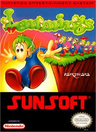 Box cover for Lemmings on the Nintendo NES.