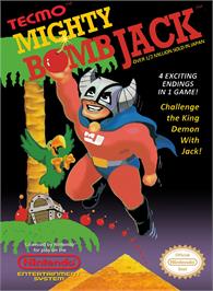 Box cover for Mighty Bomb Jack on the Nintendo NES.