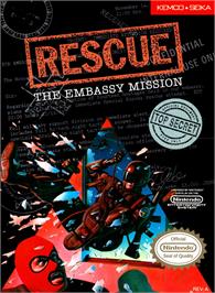 Box cover for Rescue - The Embassy Mission on the Nintendo NES.