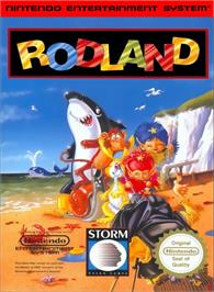 Box cover for Rod Land on the Nintendo NES.