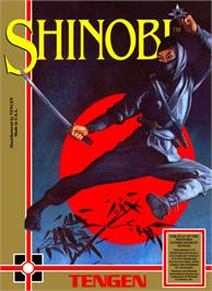 Box cover for Shinobi on the Nintendo NES.