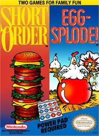 Box cover for Short Order & Eggsplode on the Nintendo NES.