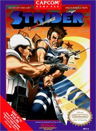Box cover for Strider on the Nintendo NES.