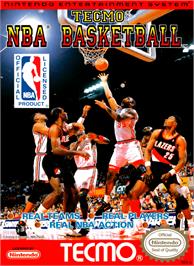 Box cover for Tecmo NBA Basketball on the Nintendo NES.