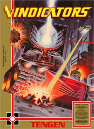 Box cover for Vindicators on the Nintendo NES.