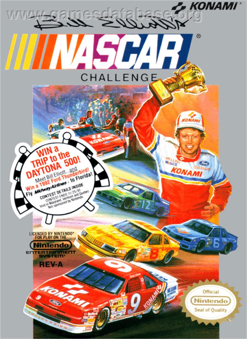 Bill Elliott's NASCAR Challenge - Nintendo NES - Artwork - Box