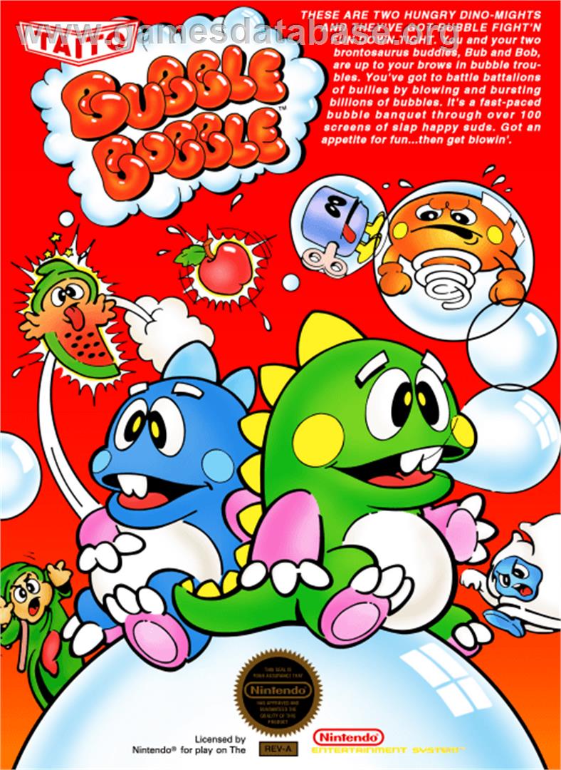 Bubble Bobble - Nintendo NES - Artwork - Box