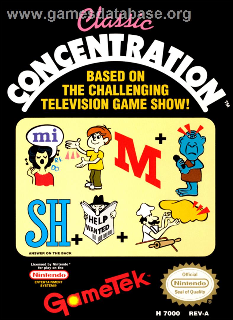 Classic Concentration - Nintendo NES - Artwork - Box