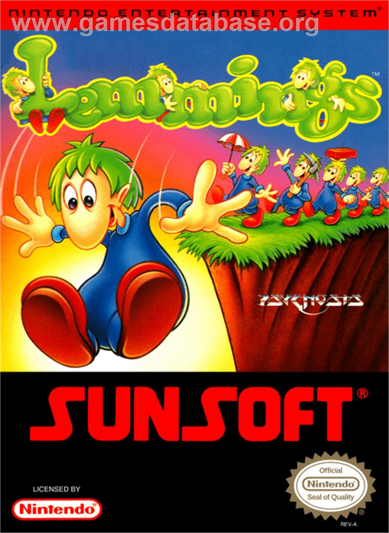 Lemmings - Nintendo NES - Artwork - Box