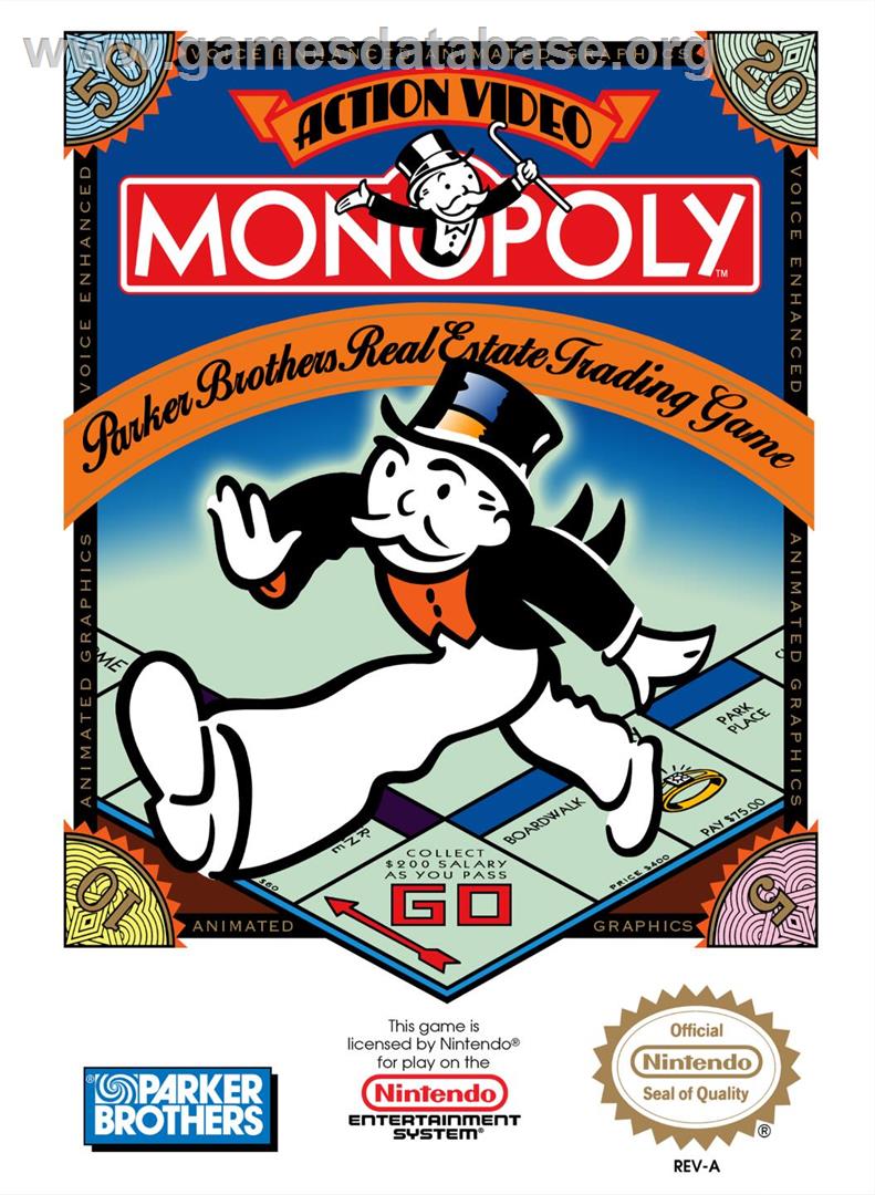 Monopoly - Nintendo NES - Artwork - Box
